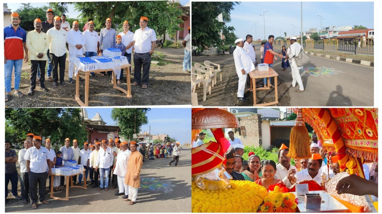 मराठा सेवा संघ व डॉ. ईश्वर जाधव मित्र परीवार गुवाहटी (आसाम) तर्फे वारकऱ्यांना मिनरल वॉटर प बॉटल वाटप...